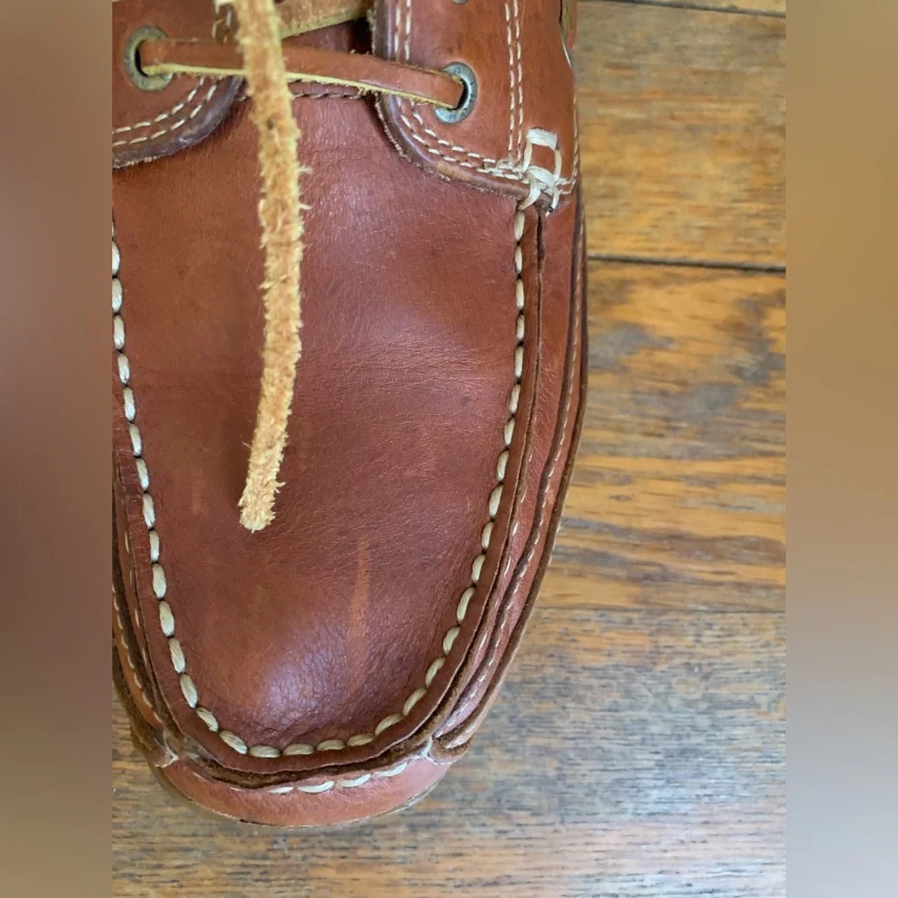 Thom Mc A Men’s Tie Dock Leather Loafers Boat Shoes Sz9 Preppy Nautical Summer
